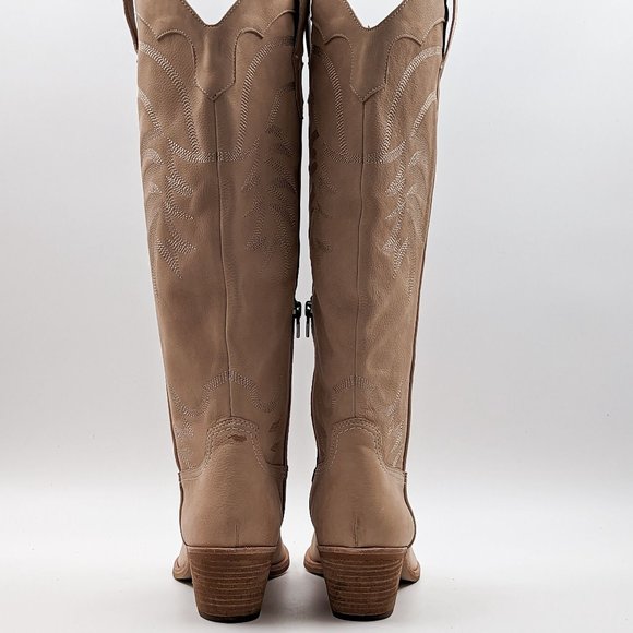 Dolce Vita Women Solei Western Cowgirl Leather Beige Suede Boots Size 8.5 - Picture 13 of 13